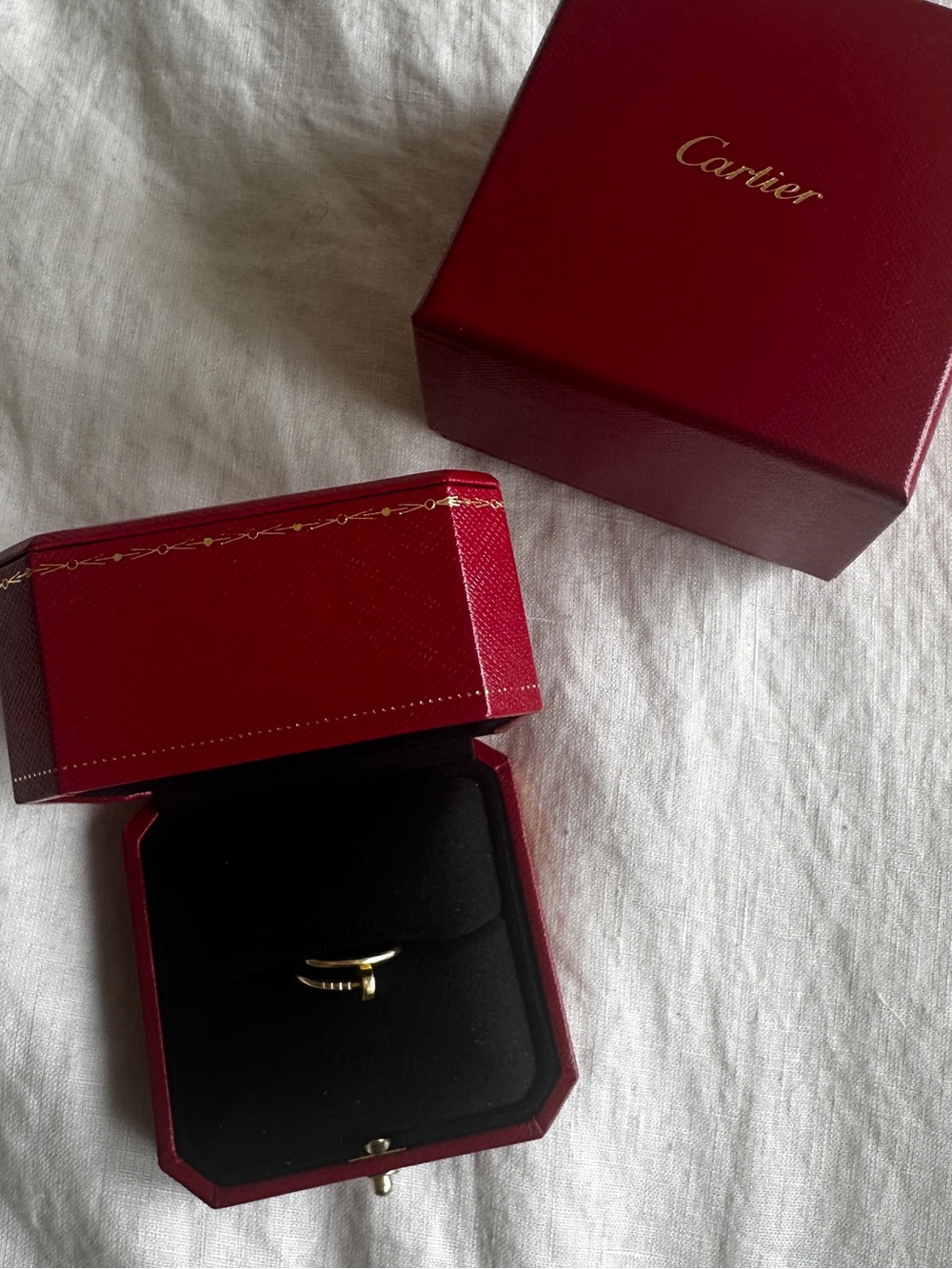 Cartier Juste un Clou Yellow Gold Ring in Red Cartier Box